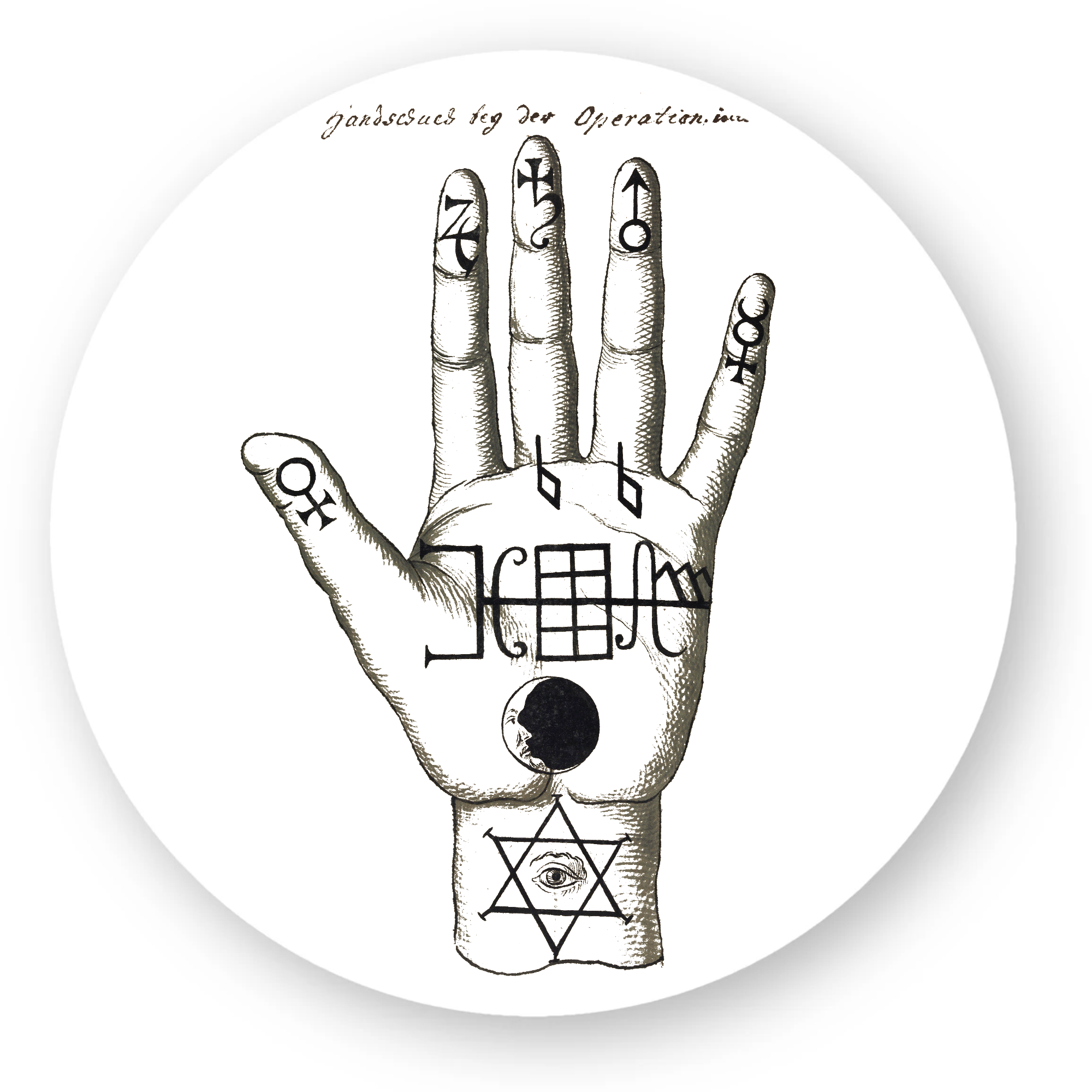 Hand from the Compendium of Demonology and Magic - 1775 (Compendium rarissimum totius Artis Magicae sistematisatae per celeberrimos Artis hujus Magistros. Anno 1057. Noli me tangere.)