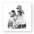 Male Skeleton on his Knees Before a Female Skeleton by José Guadalupe Posada, ca. 1890–1910 - Sticker