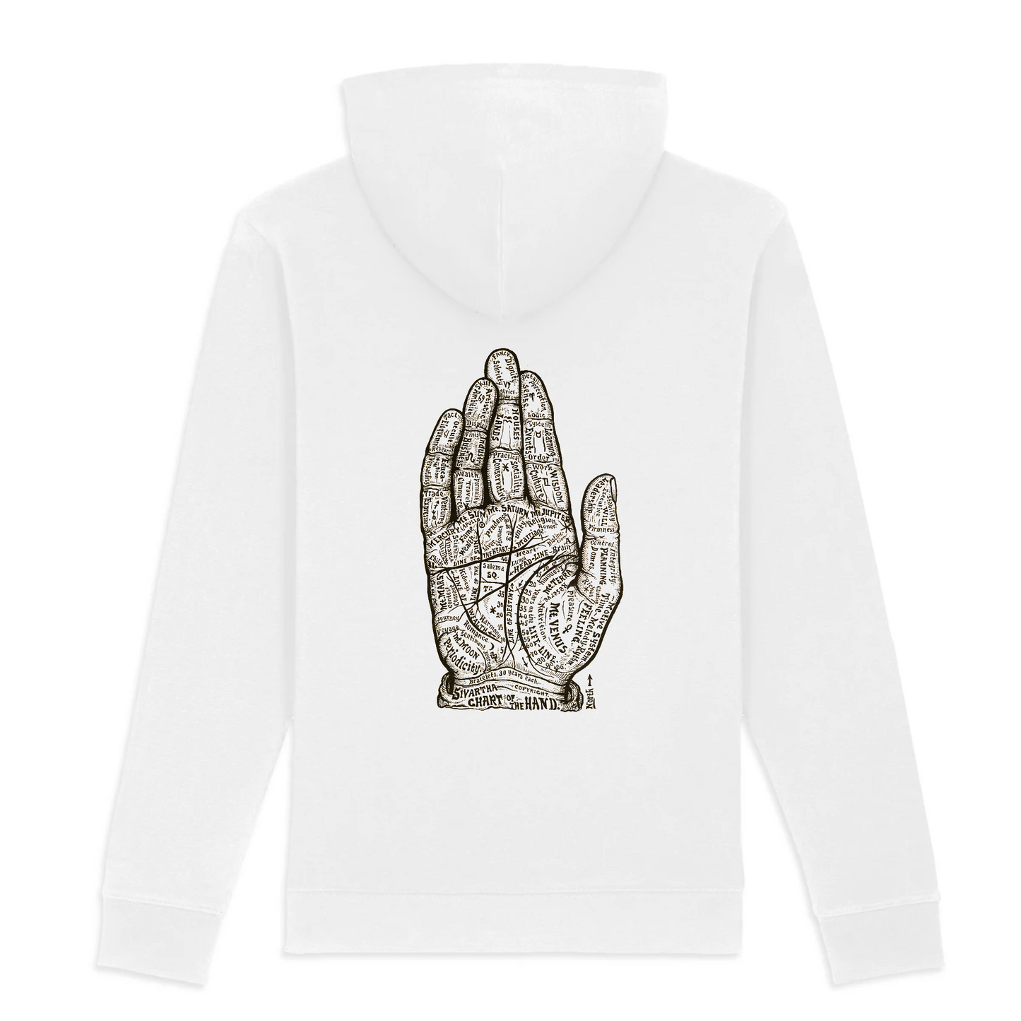 Chart of the Hand from Dr Alesha Sivarth's Book of Life, 1898 - Hoodie (Graphic on Back)