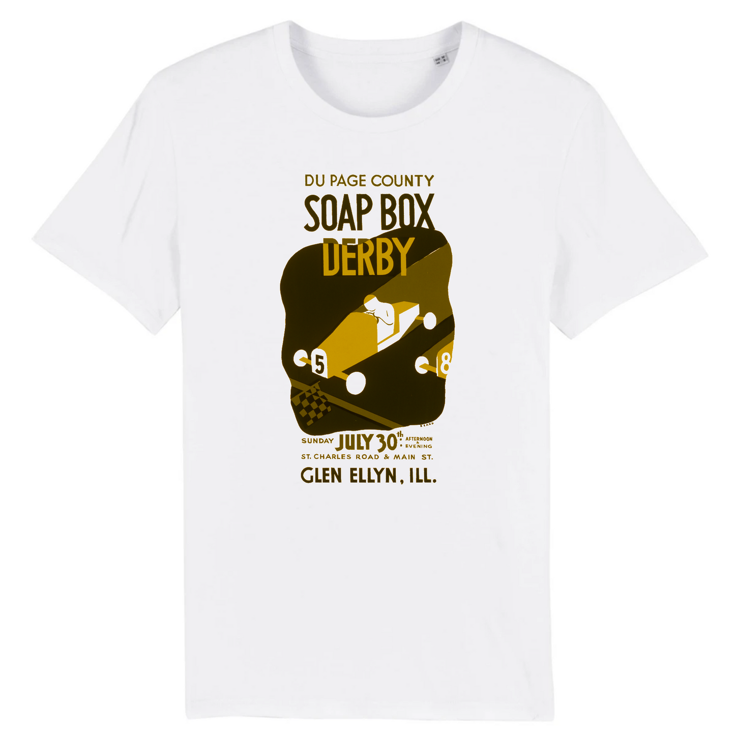 Soap Box Derby, años 30 - Camiseta de algodón orgánico