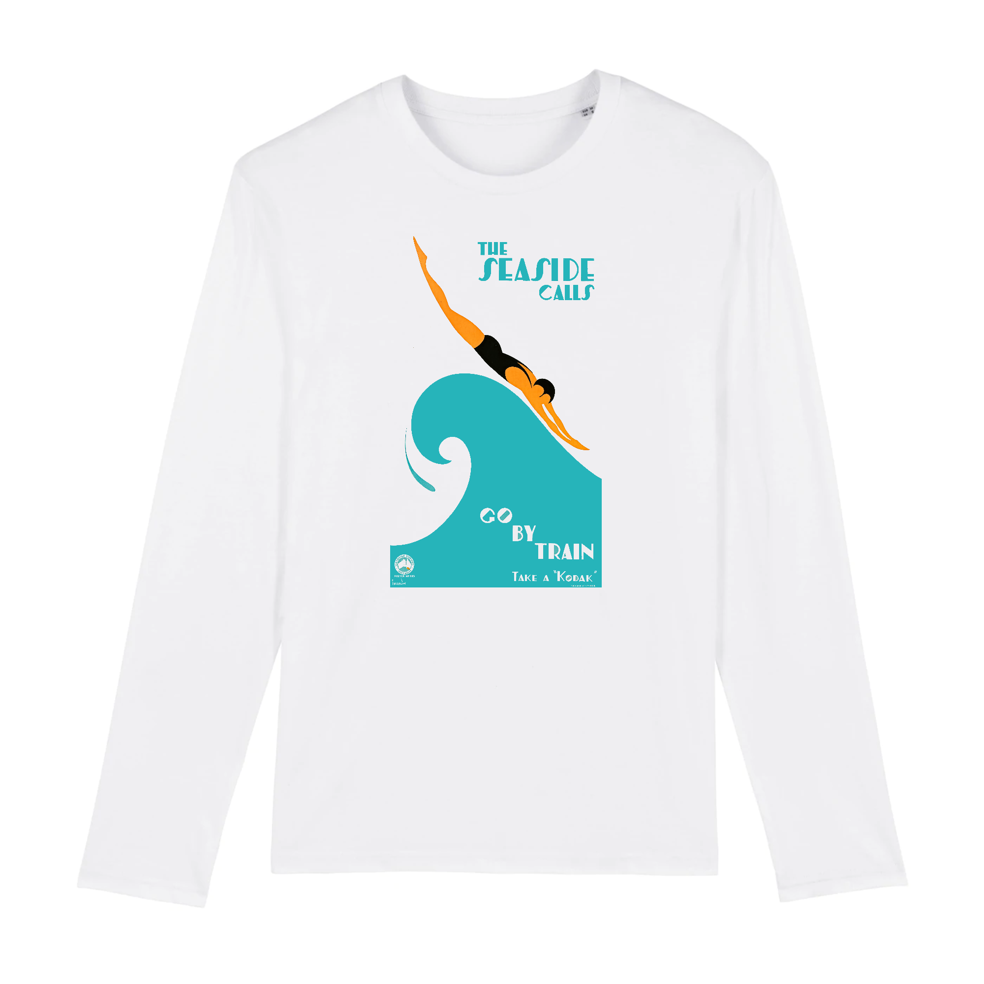 The Seaside Calls by Gert Selheim, 1930s - Organic Cotton Long-Sleeve T-Shirt