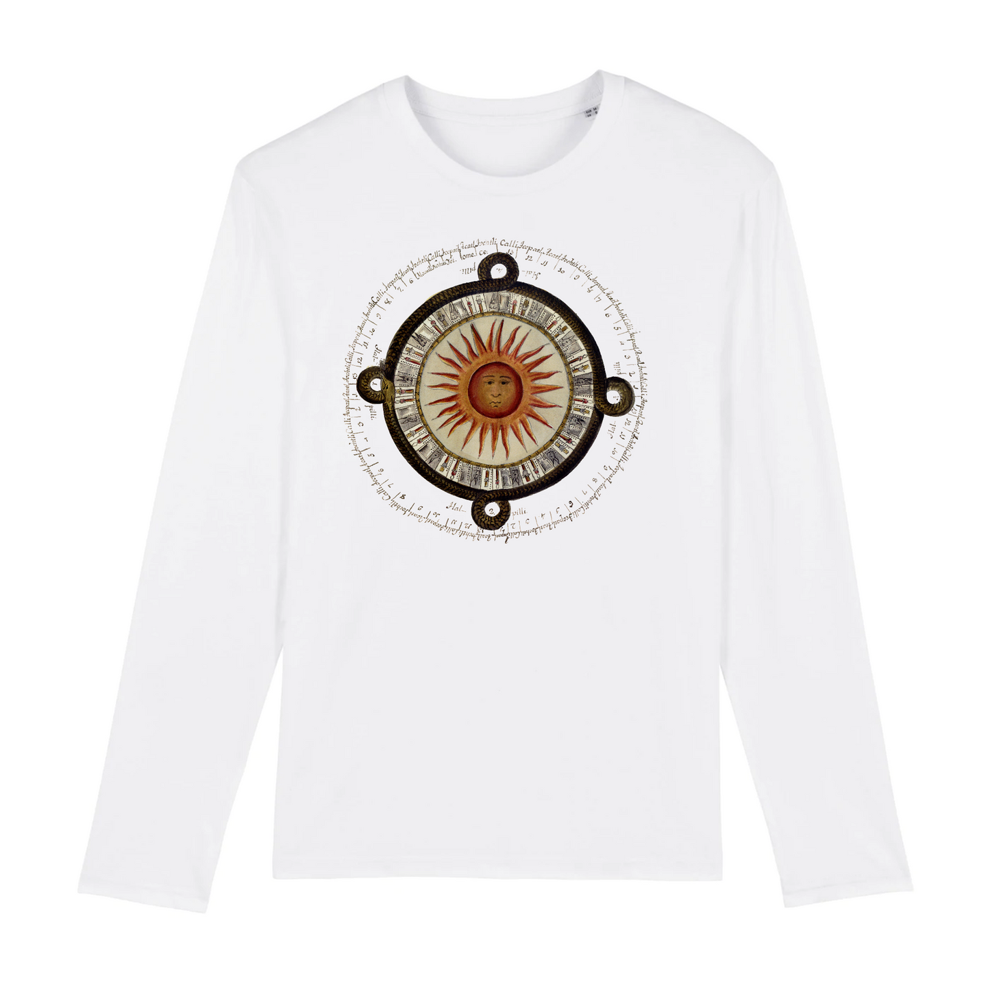 Calendrier solaire aztèque, 1792 - T-shirt à manches longues en coton biologique