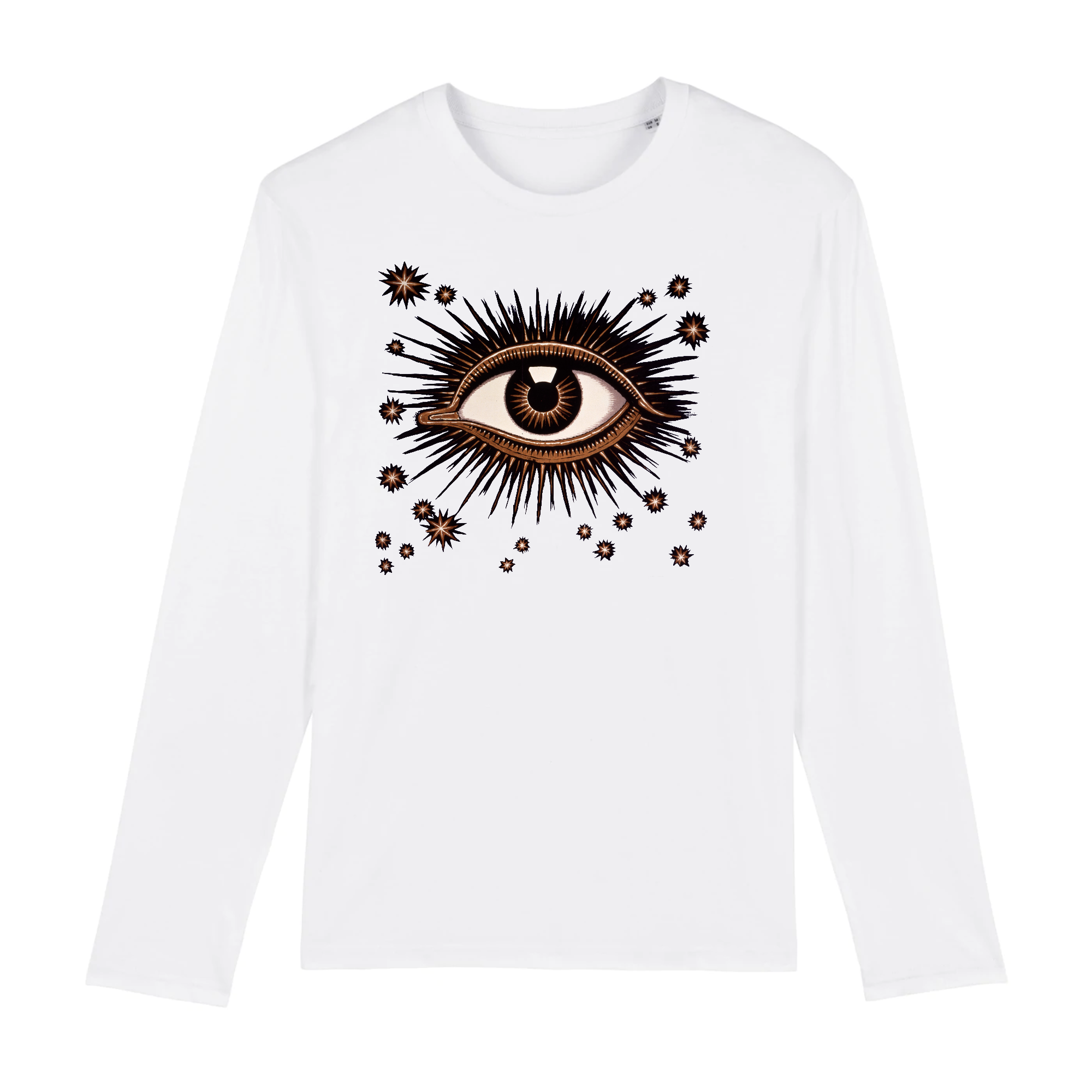 Détail des yeux d'une affiche pour l'exposition internationale sur l'hygiène de Dresde par Franz von Stuck, 1911 - T-shirt à manches longues en coton biologique