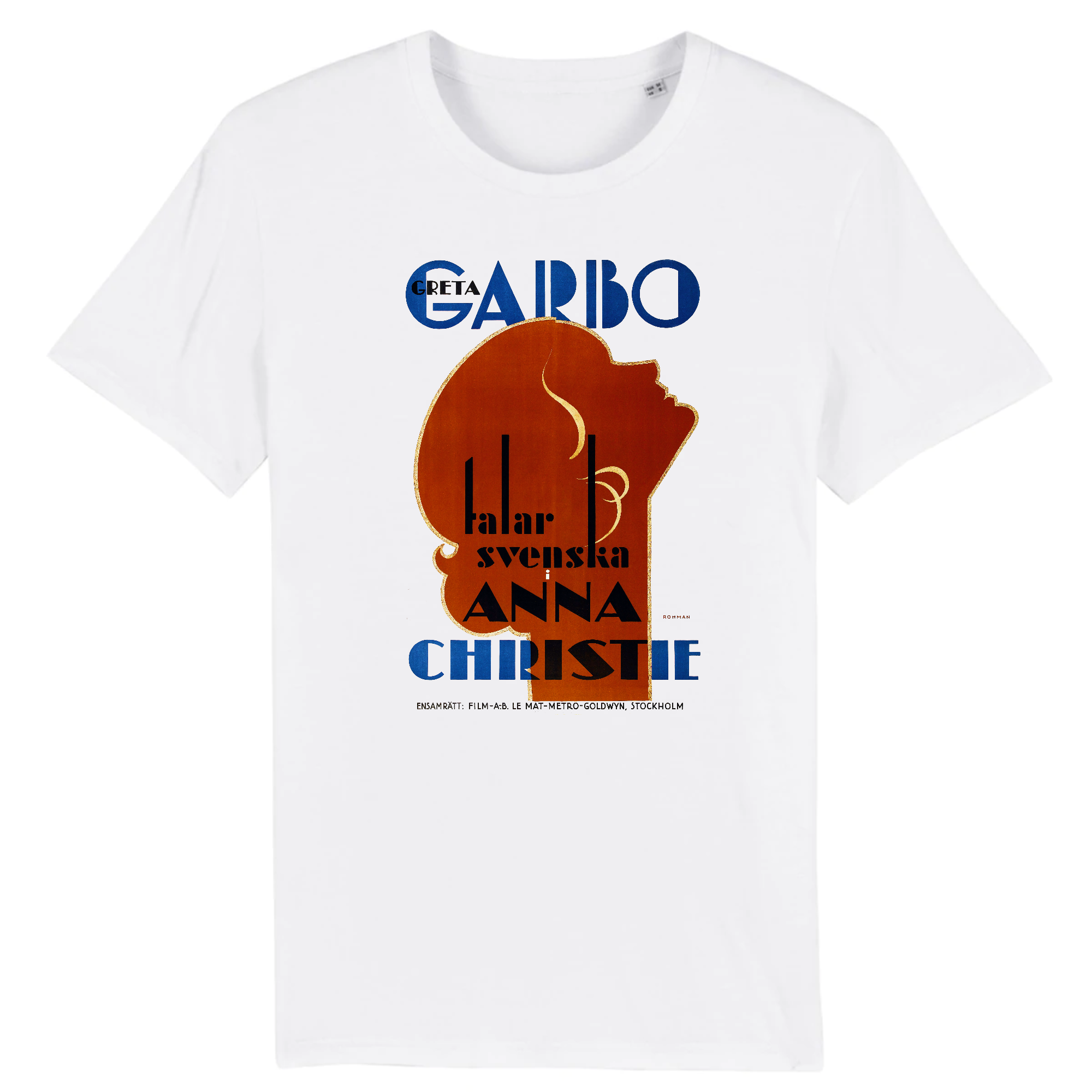 Anna Christie starring Greta Garbo poster by Eric Rohman, 1930 - Organic Cotton T-Shirt