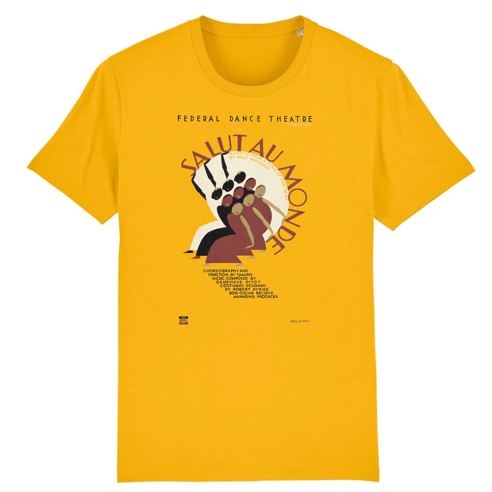 Federal Dance Theatre présente Salut au monde, c.1937 - T-shirt en coton biologique