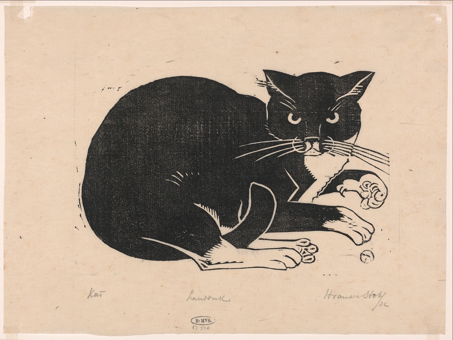 Cat by Henri van der Stok - 1880 - 1946