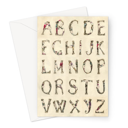 Erotic Alphabet by Joseph Apoux - 1880, Greeting Card