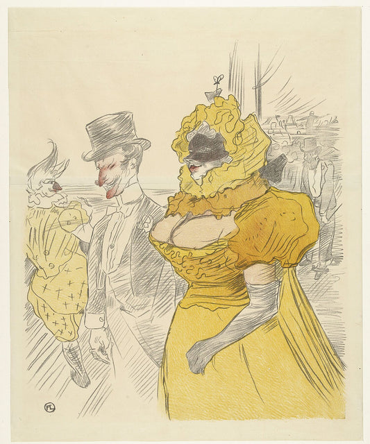 Poster Au Bal des Etudiants, anonymous, after Henri de Toulouse-Lautrec, 1900
