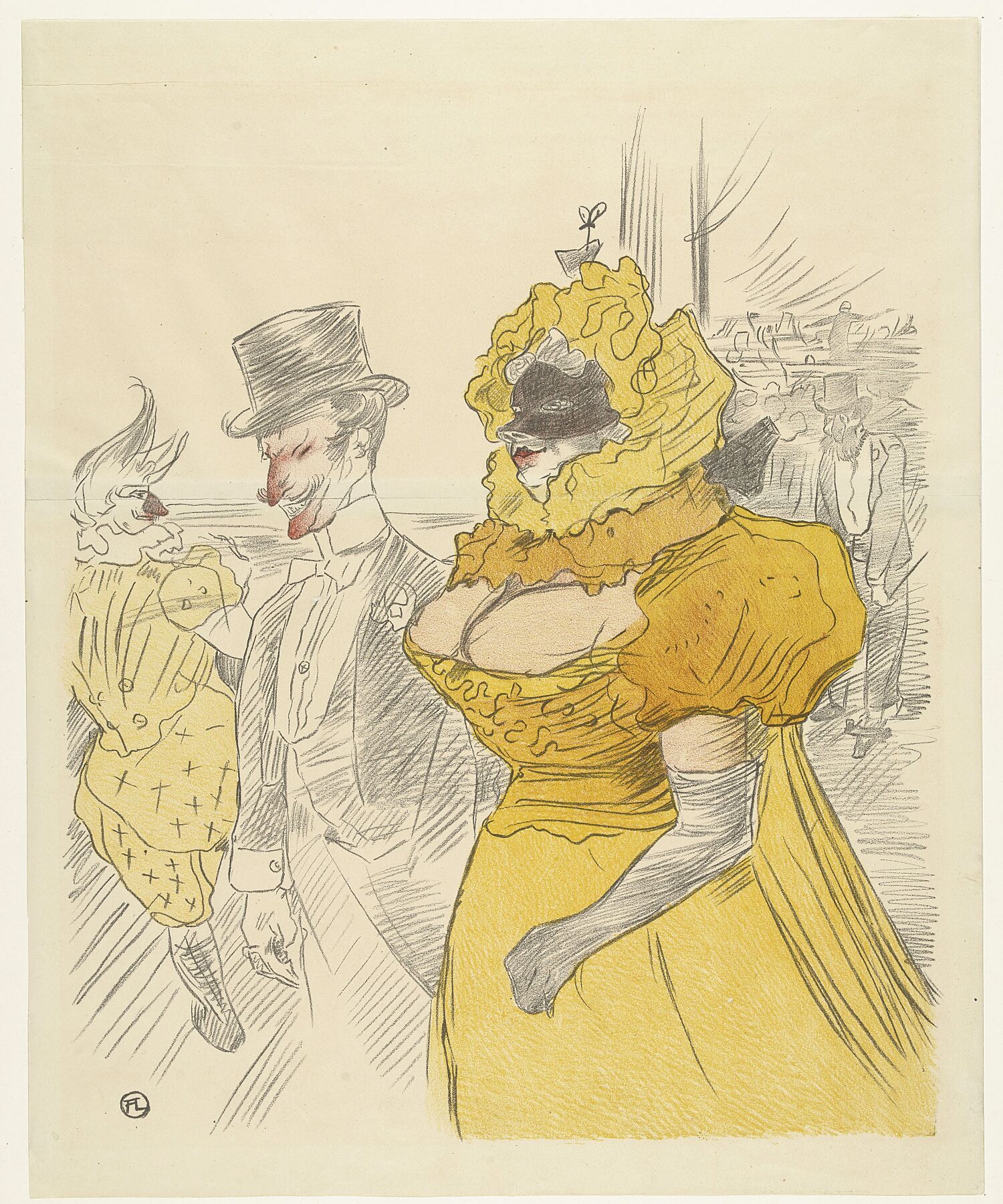 Poster Au Bal des Etudiants, anonymous, after Henri de Toulouse-Lautrec, 1900