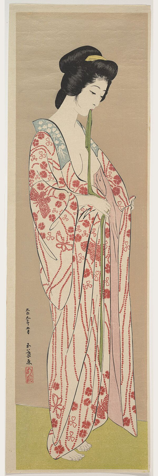 Woman Dressing by Goyō Hashiguchi - 1920