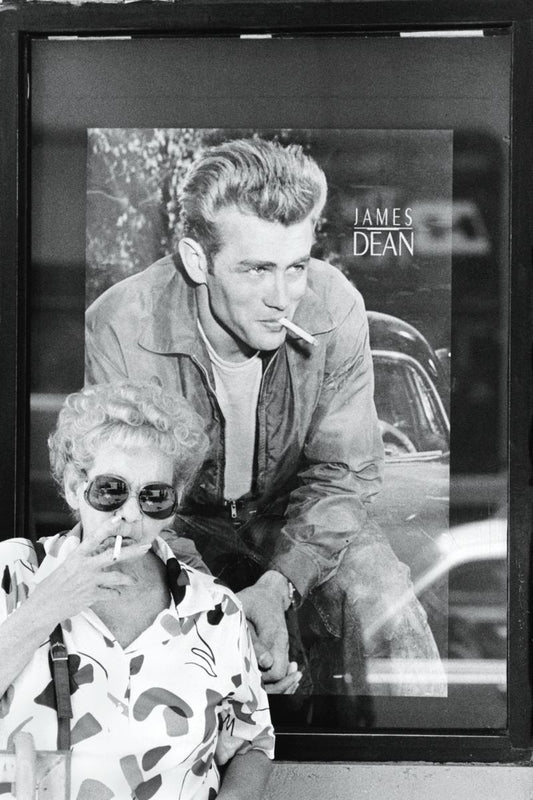 Smoking With James Dean in Hollywood, California by Michael Carlebach - 1992-07-20