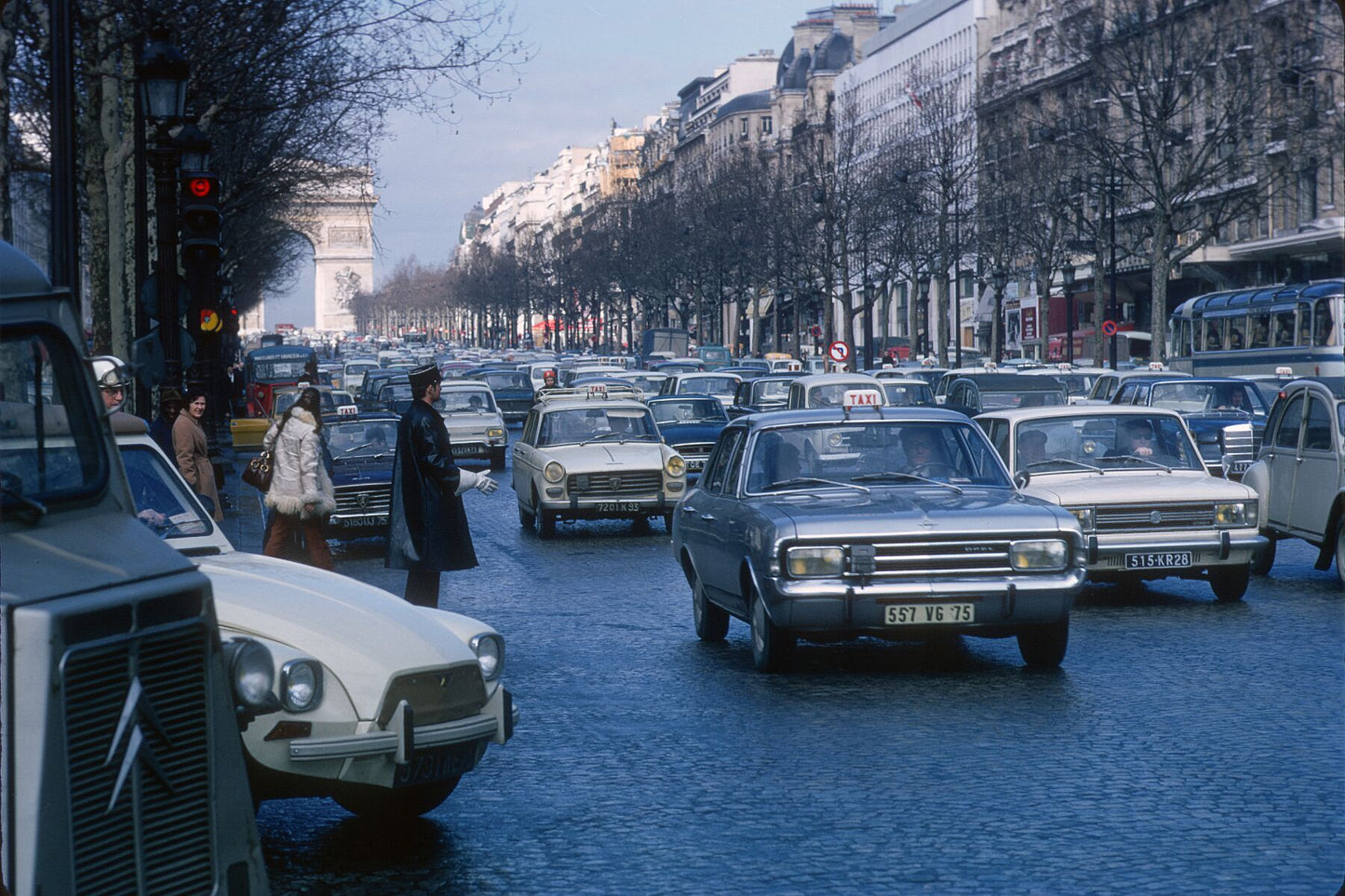March 1970 Champs Elysees, Paris showing the Arc de Triomphe in the background Gerry Cranham