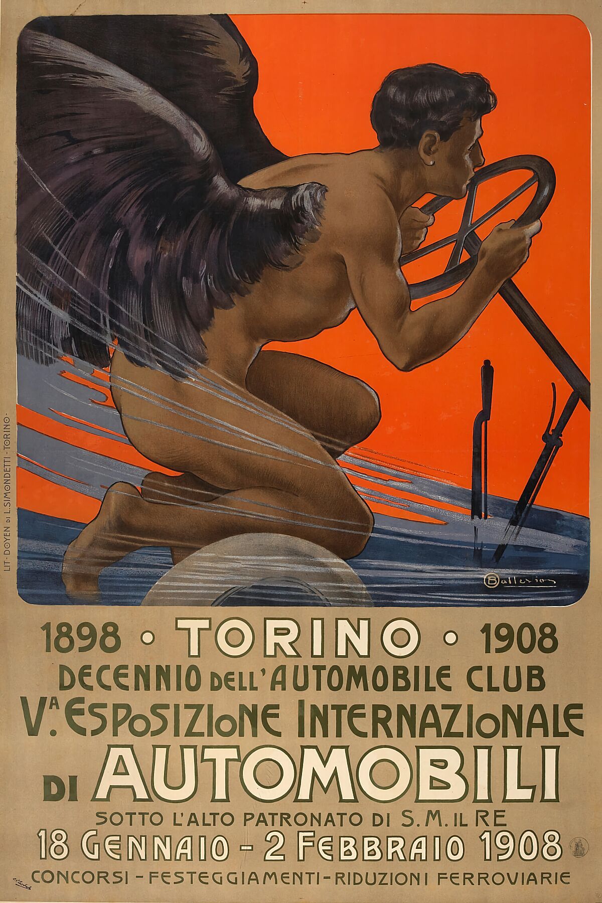 Va. Esposizione Internationazione di Automobili, Torino par Osvaldo Ballerio - 1908