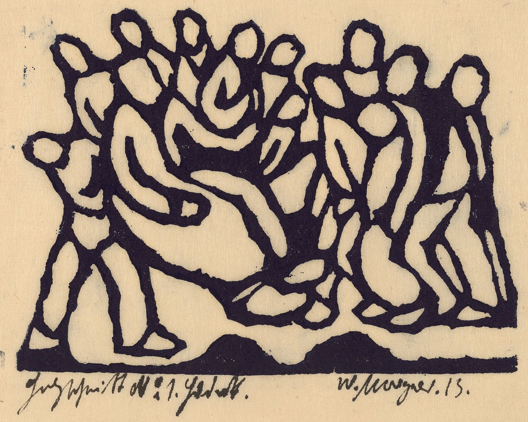 Christ Before the High Council by Wilhelm Morgner - 1913