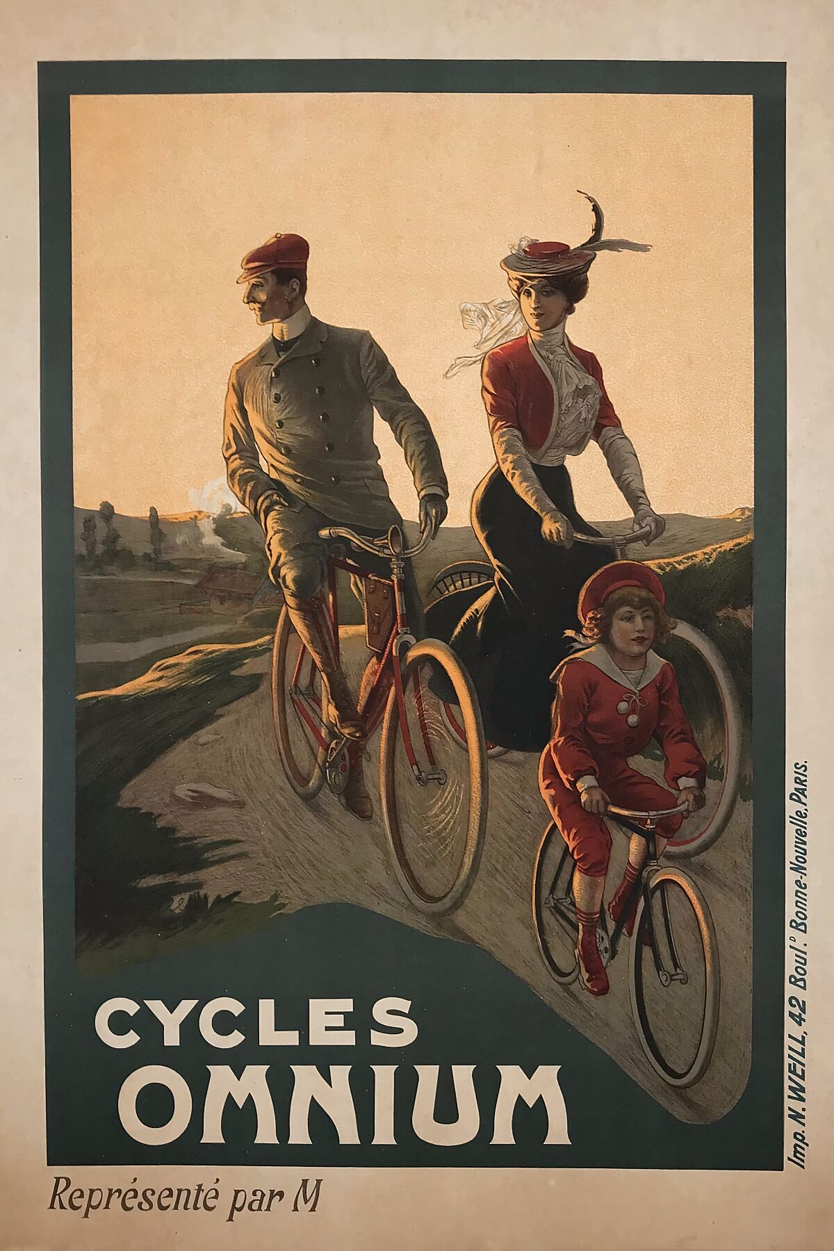 Women Track Cyclists　1898(アーティスト不明)額装済ポスター