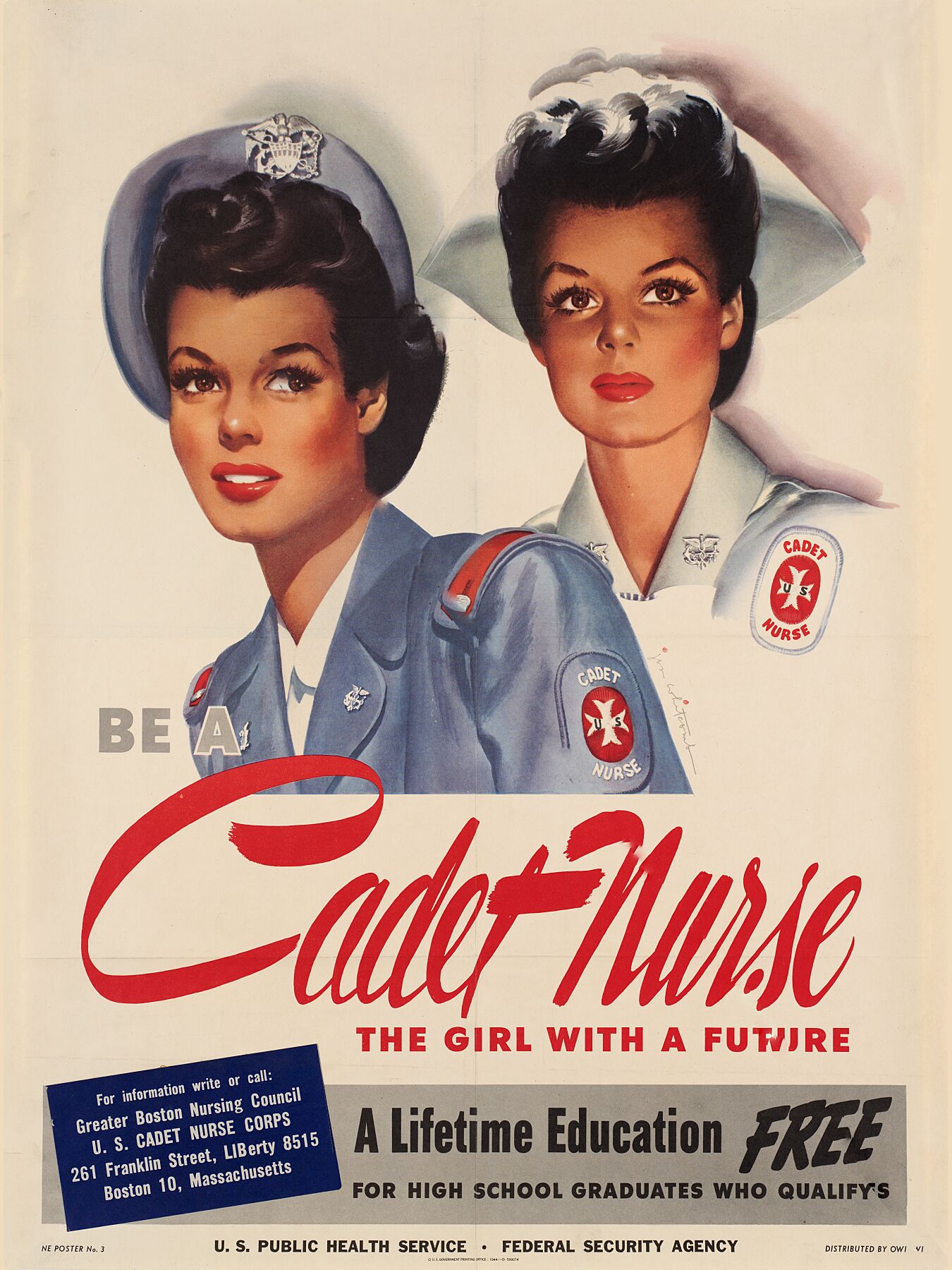 Be a Cadet Nurse. The girl with a future! Jon Whitcomb 1940