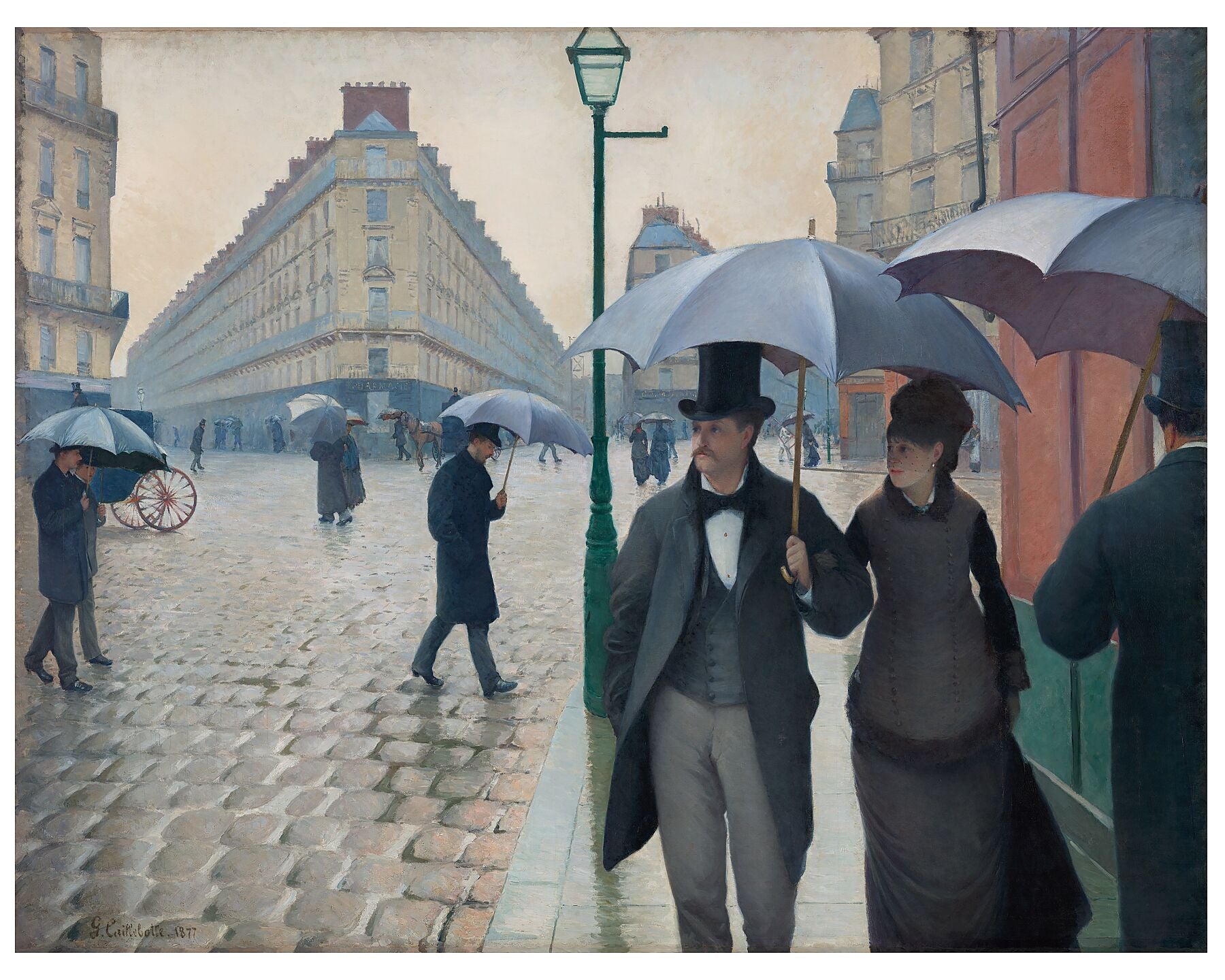 Paris Street; Rainy Day by Gustave Caillebotte  - 1877