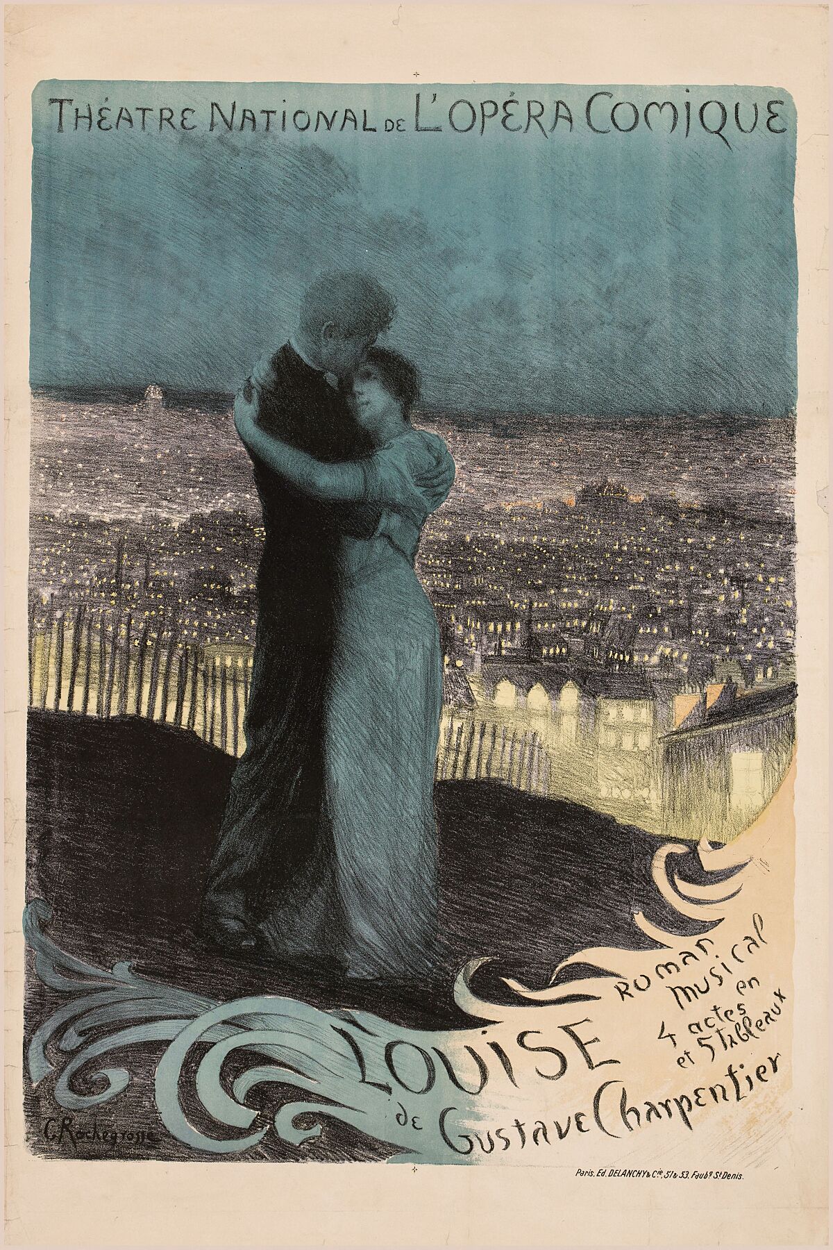 Poster published for the world premiere of Louise (Charpentier) (February 2, 1900) Georges Antoine Rochegrosse (French, 1859 - 1938)
