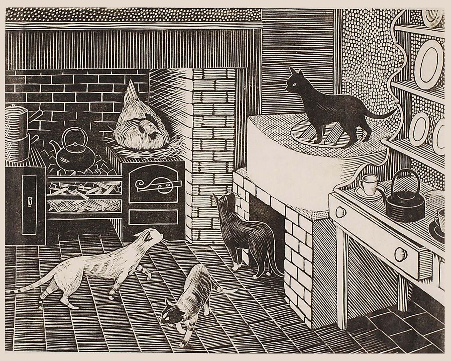 A Kitchen Full Of Cats By Tirzah Garwood - 1932 – Flashback Shop