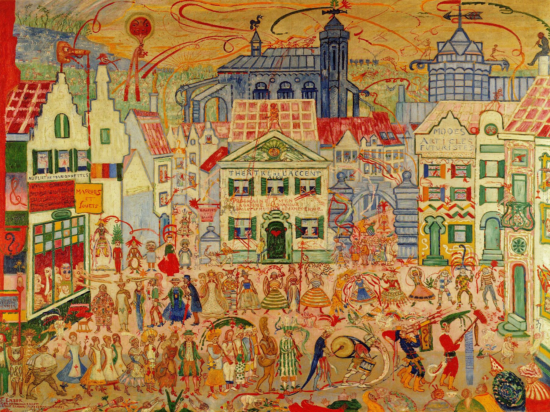 The Love Line by James Ensor - 1924