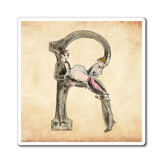 Imán con la letra R del Alfabeto erótico, 1880, del artista francés Joseph Apoux (1846-1910).