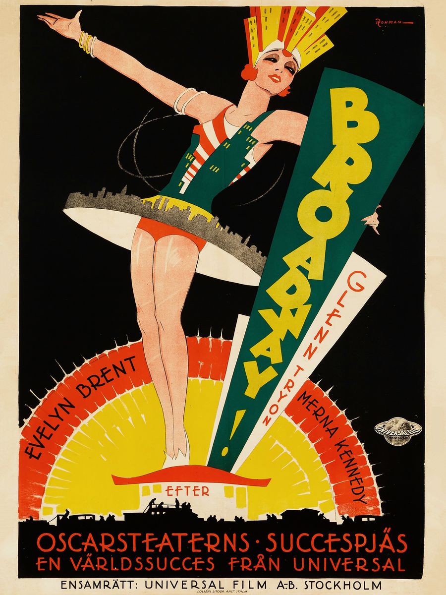 Cartel de la película 'BROADWAY' de Eric Rohman - 1929 