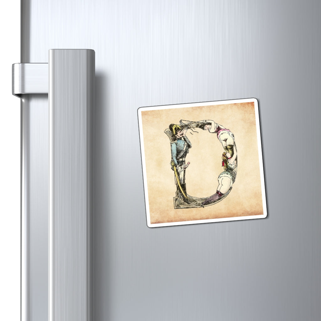 Magnet featuring the letter D from the Erotic Alphabet, 1880, by French artist Joseph Apoux (1846-1910).