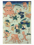 Ryuko Tako No Asobi (Fashionable Octopus Games) by Utagawa Kuniyoshi - 1840-42
