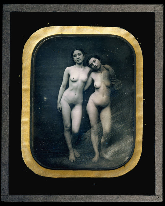 Dos desnudos femeninos de pie de Félix-Jacques-Antoine Moulin - 1850