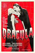 Poster promoting a theatrical reissue of the 1931 film 'Dracula' - c.1960