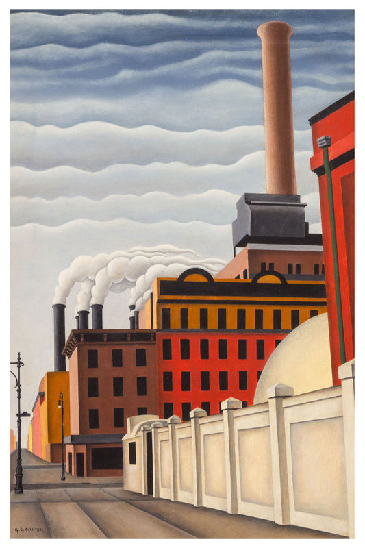 Stacks up 1st Avenue at 34th Street by George Copeland Ault - 1928