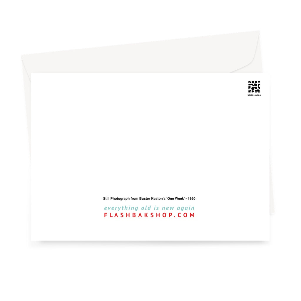 Photographie tirée de "One Week" de Buster Keaton, 1920 - Carte de vœux