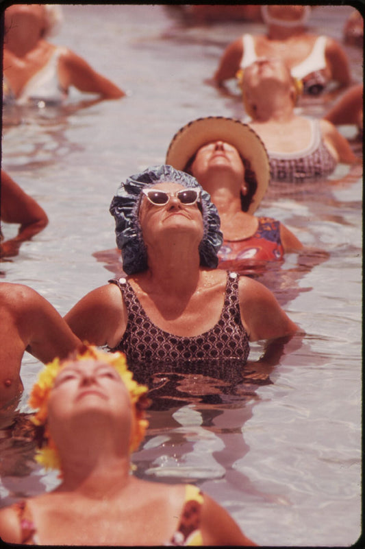 Residents Take Part in Organized Daily Exercises in Miami, Florida by Flip Schulke - c.1975