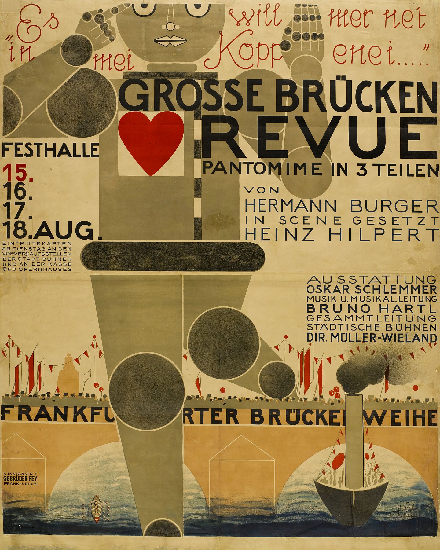 Poster for the Great Bridge Revue (Große Brücken Revue) by Oskar Schlemmer - 1926
