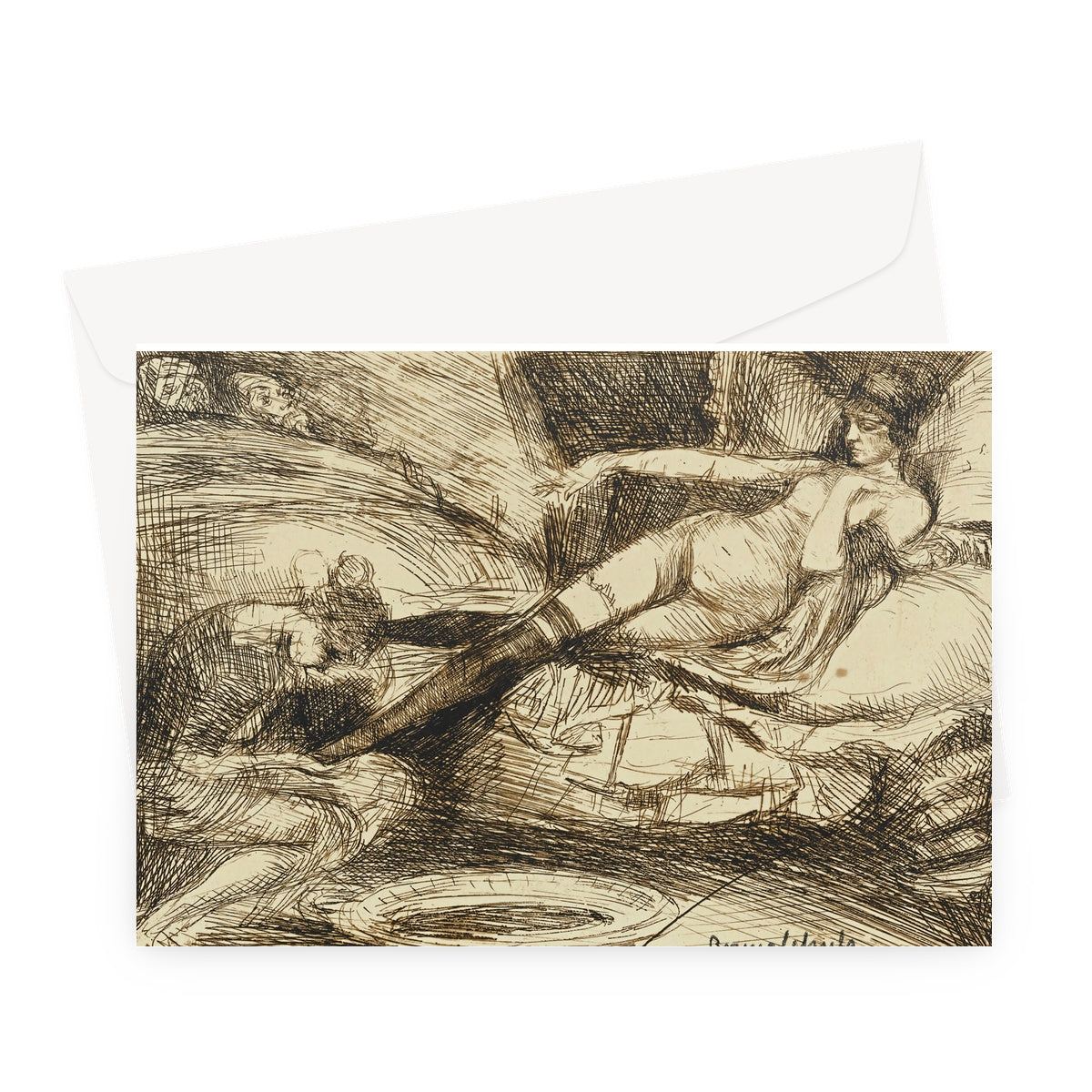 Susanna at her Toilette by Bruno Schulz, c. 1920 - Greeting Card