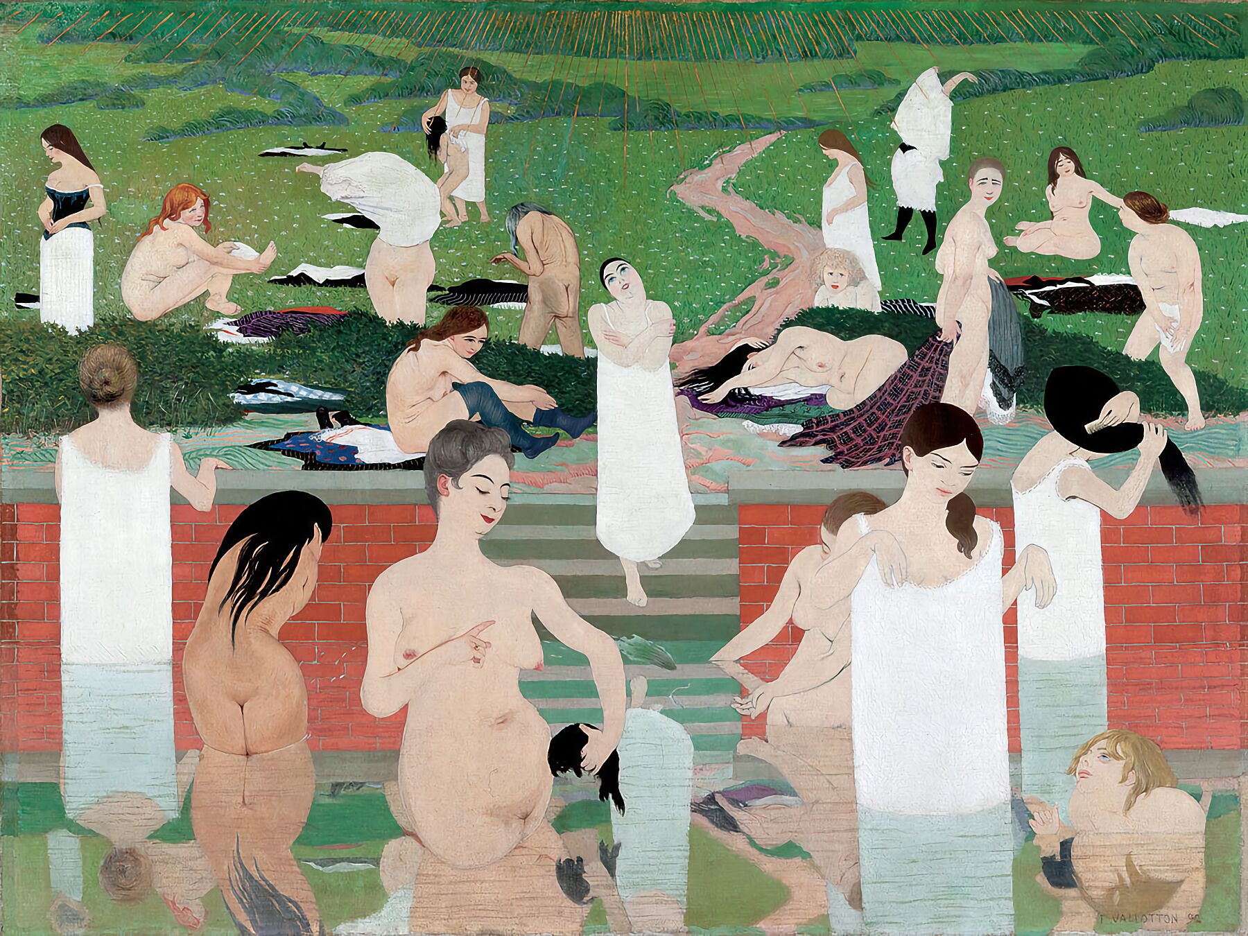 Bathing on a Summer Evening (Le Bain au soir d’été) by Félix Vallotton - 1892-93