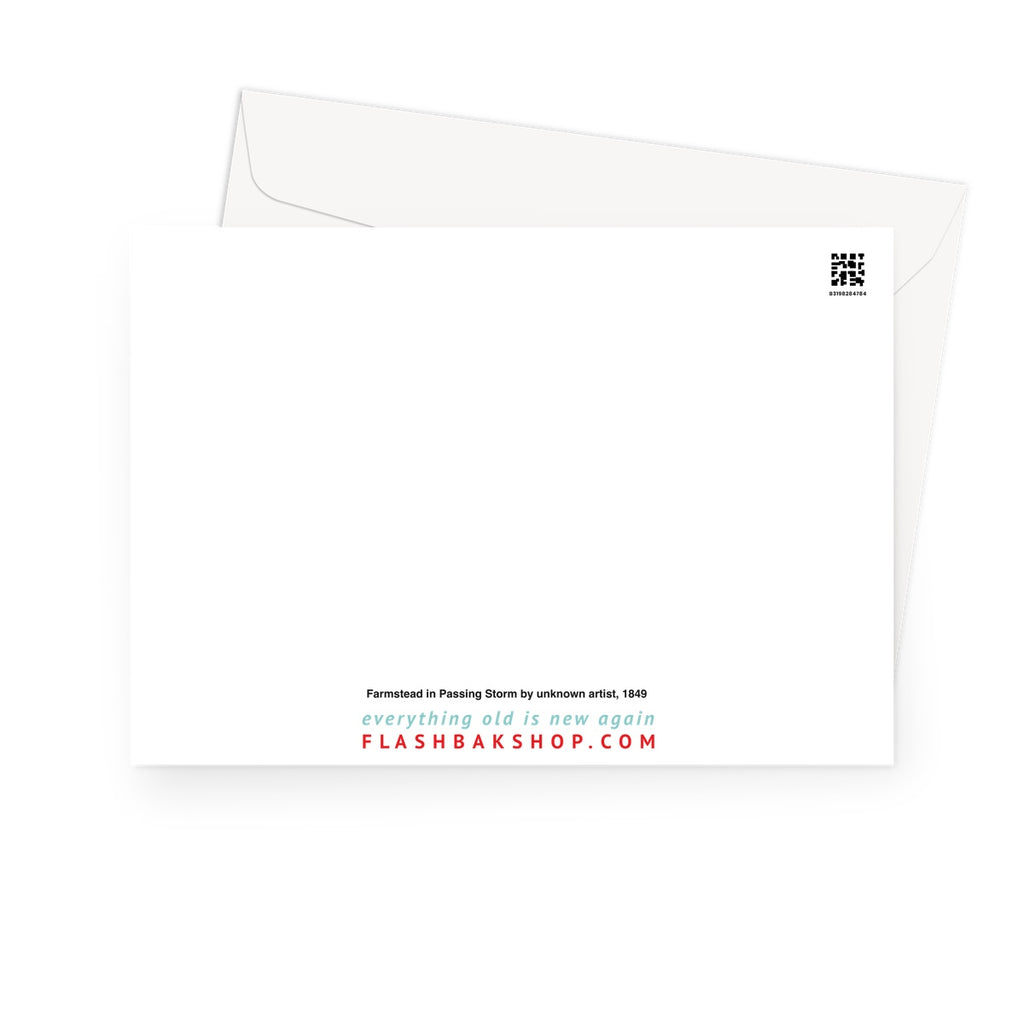 Farmstead in Passing Storm by unknown artist, 1849 - Greeting Card