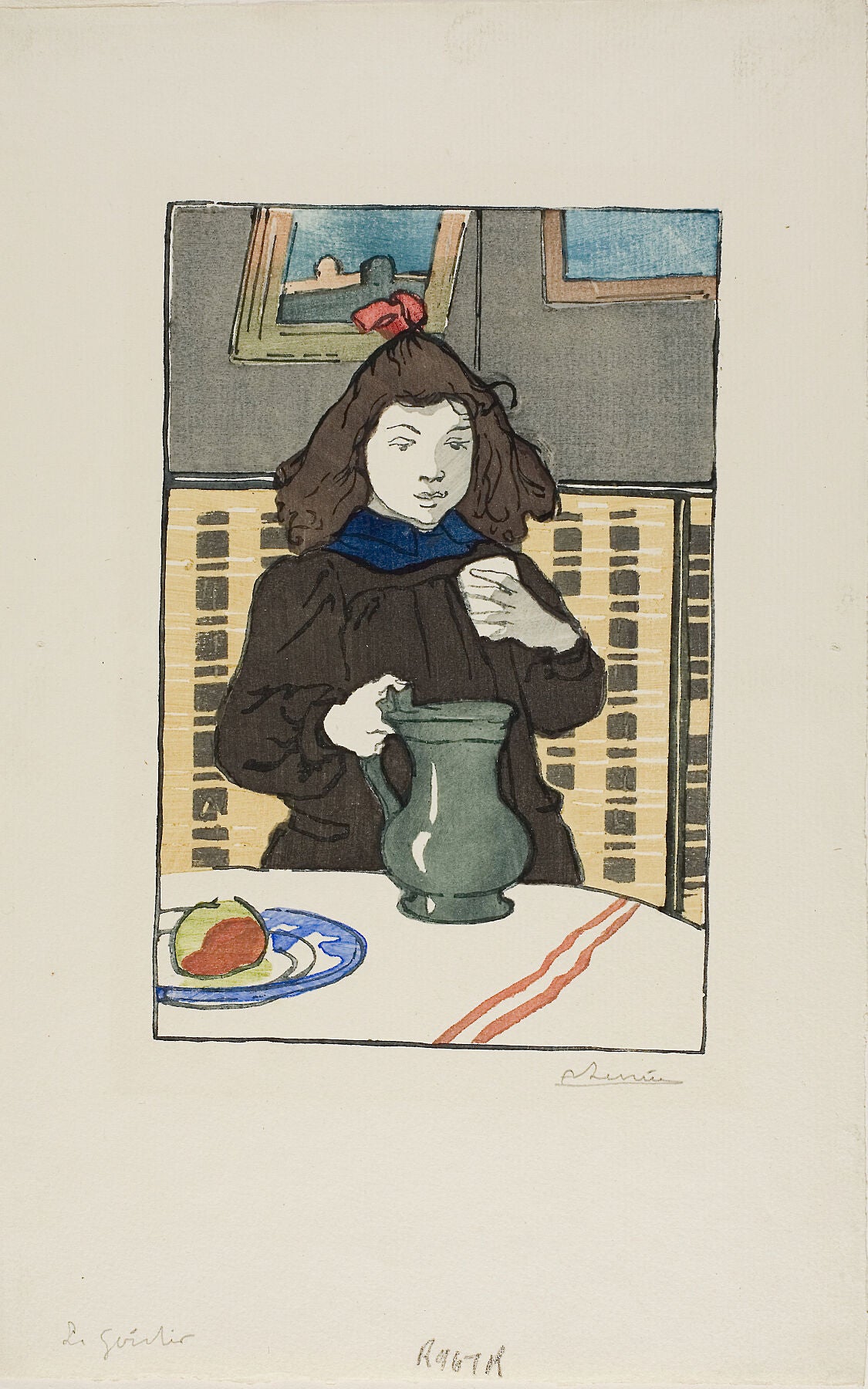 Little Girl With Pot by Louis Auguste Lepère - 1890