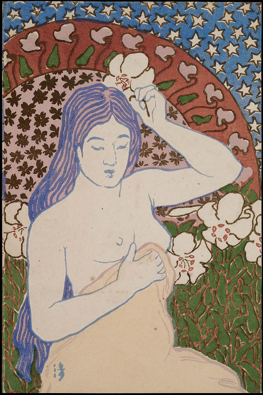 Female Nude with Flowers by Hashiguchi Goyô - c. 1915