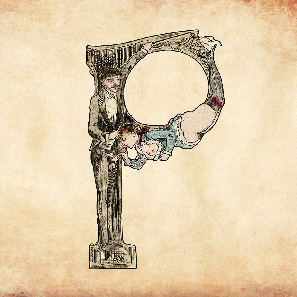 Letter P Print from Joseph Apoux's Erotic Alphabet - 1880