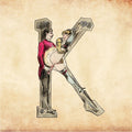 Letter K Print from Joseph Apoux's Erotic Alphabet - 1880
