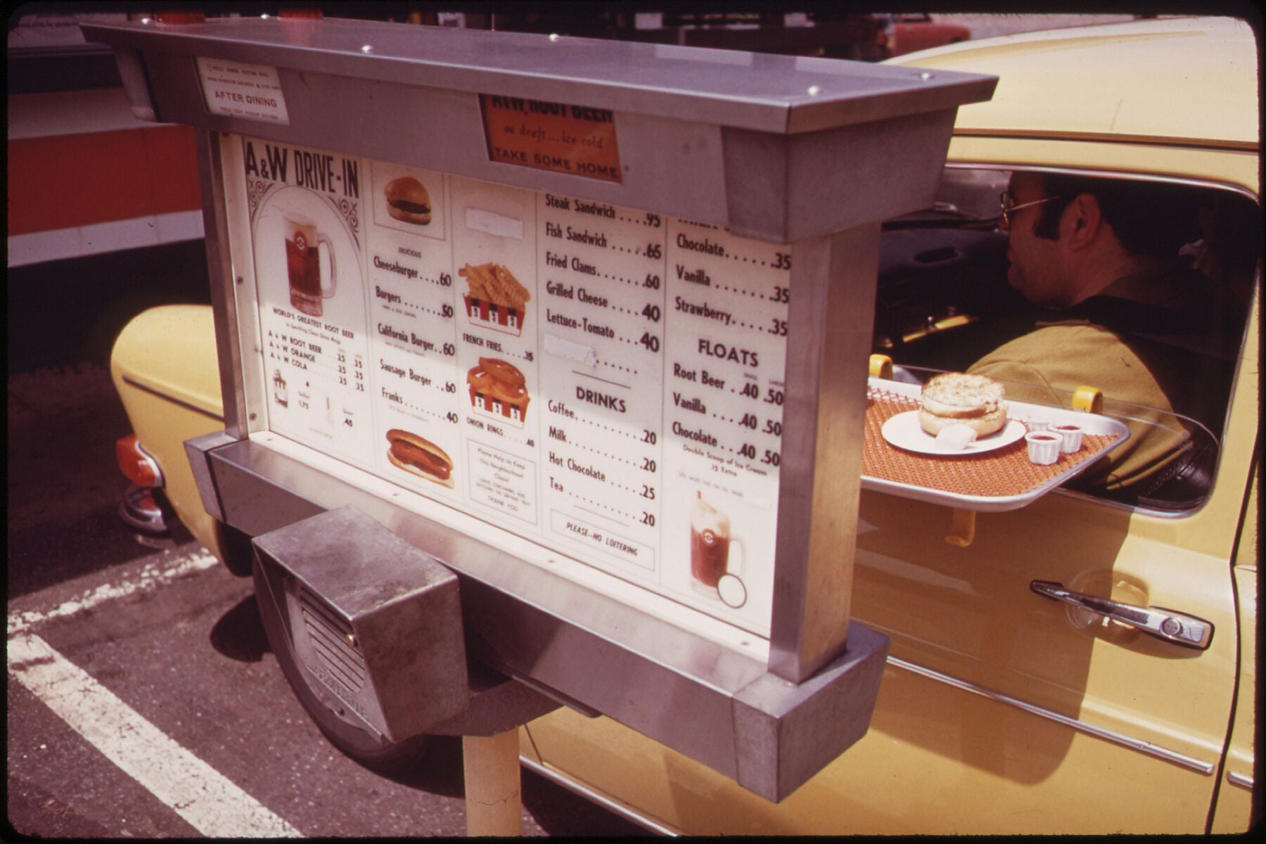 Drive-In Restaurant on Roadside Eating on Hylan Boulevard in Staten Island, New York by Arthur Tress - 1973