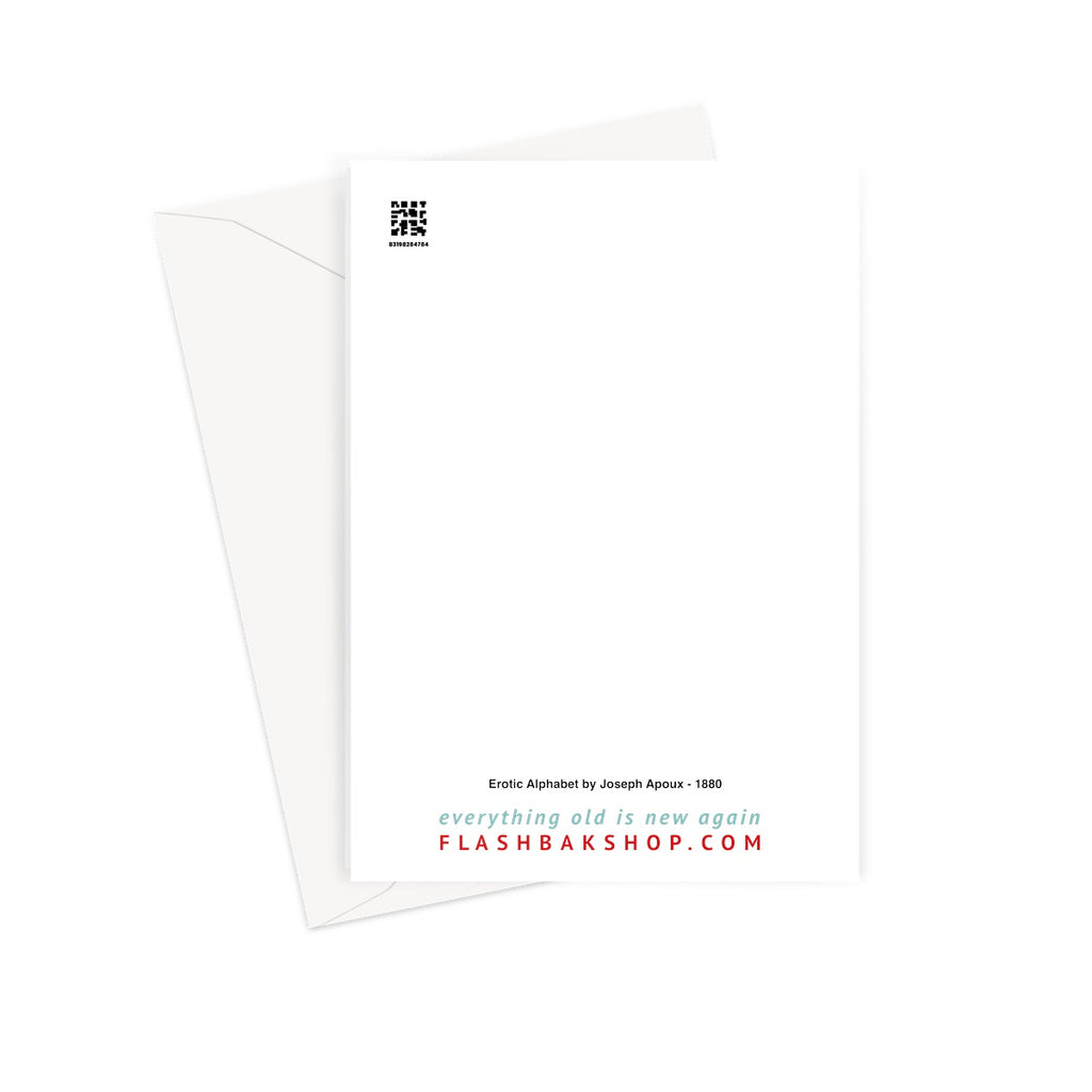 Make Love Not War, Erotic Alphabet, 1880 - Greeting Card