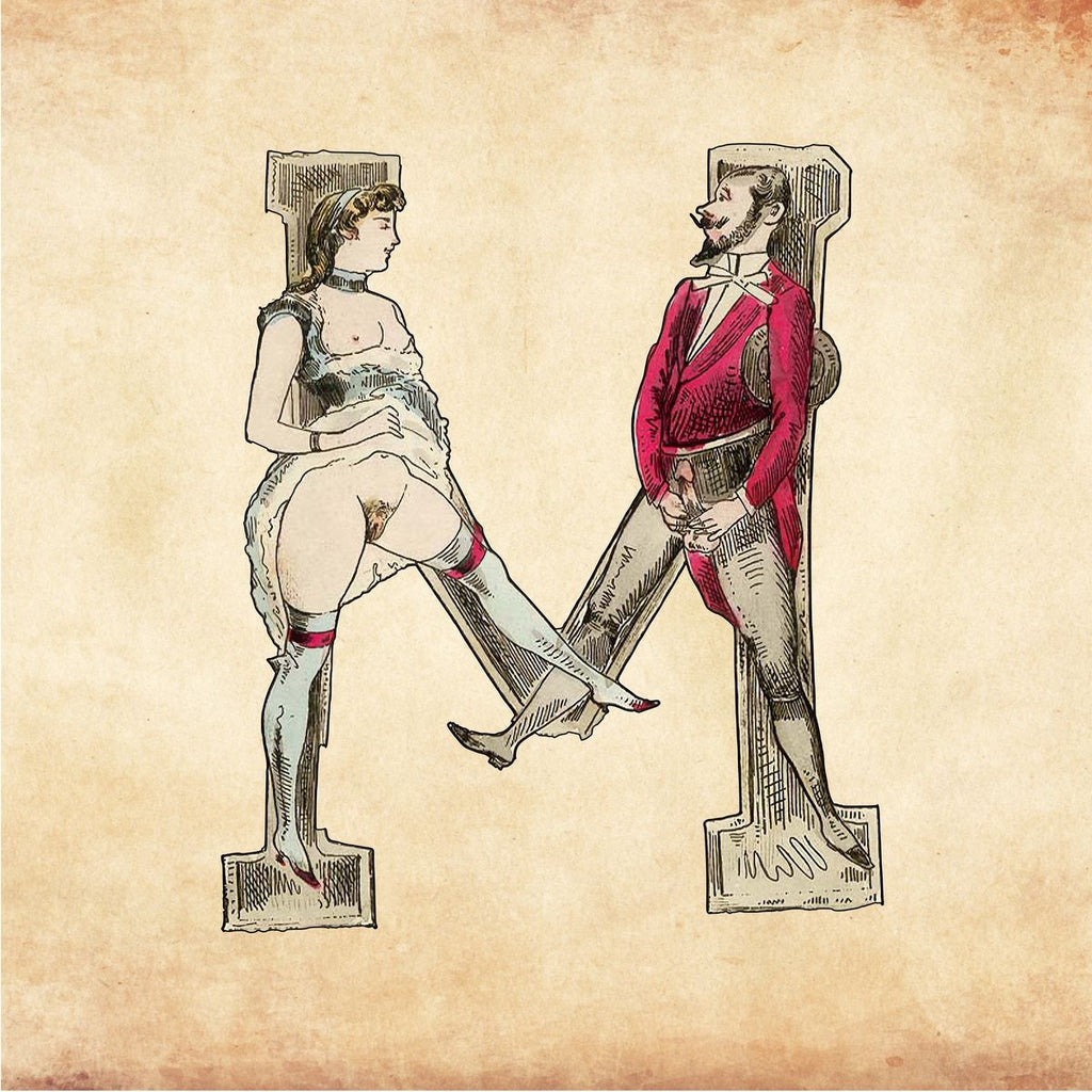 Letter M Print from Joseph Apoux's Erotic Alphabet - 1880