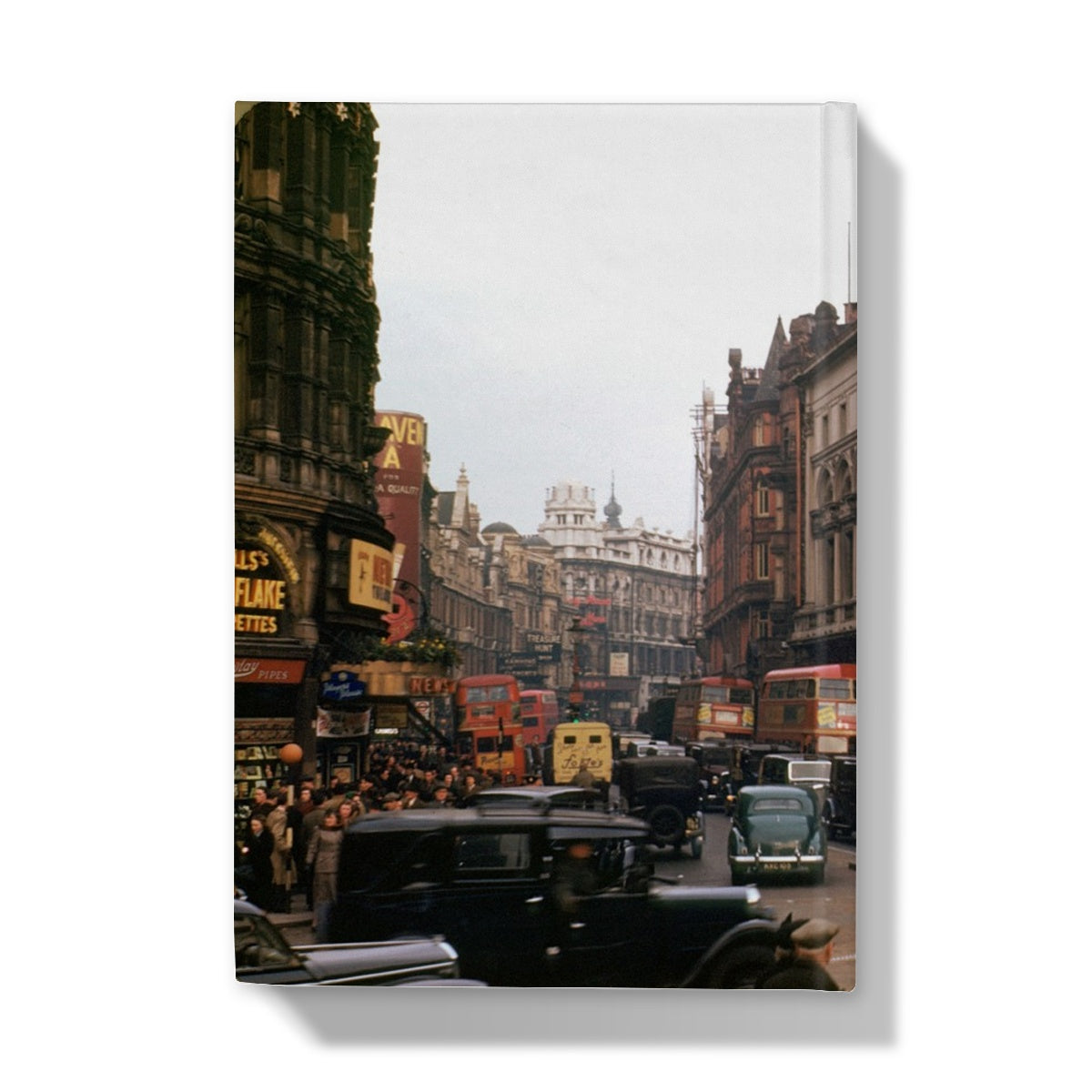 Piccadilly Looking up Shaftesbury Avenue, London by Chalmers Butterfield, 1949 - Hardback Journal