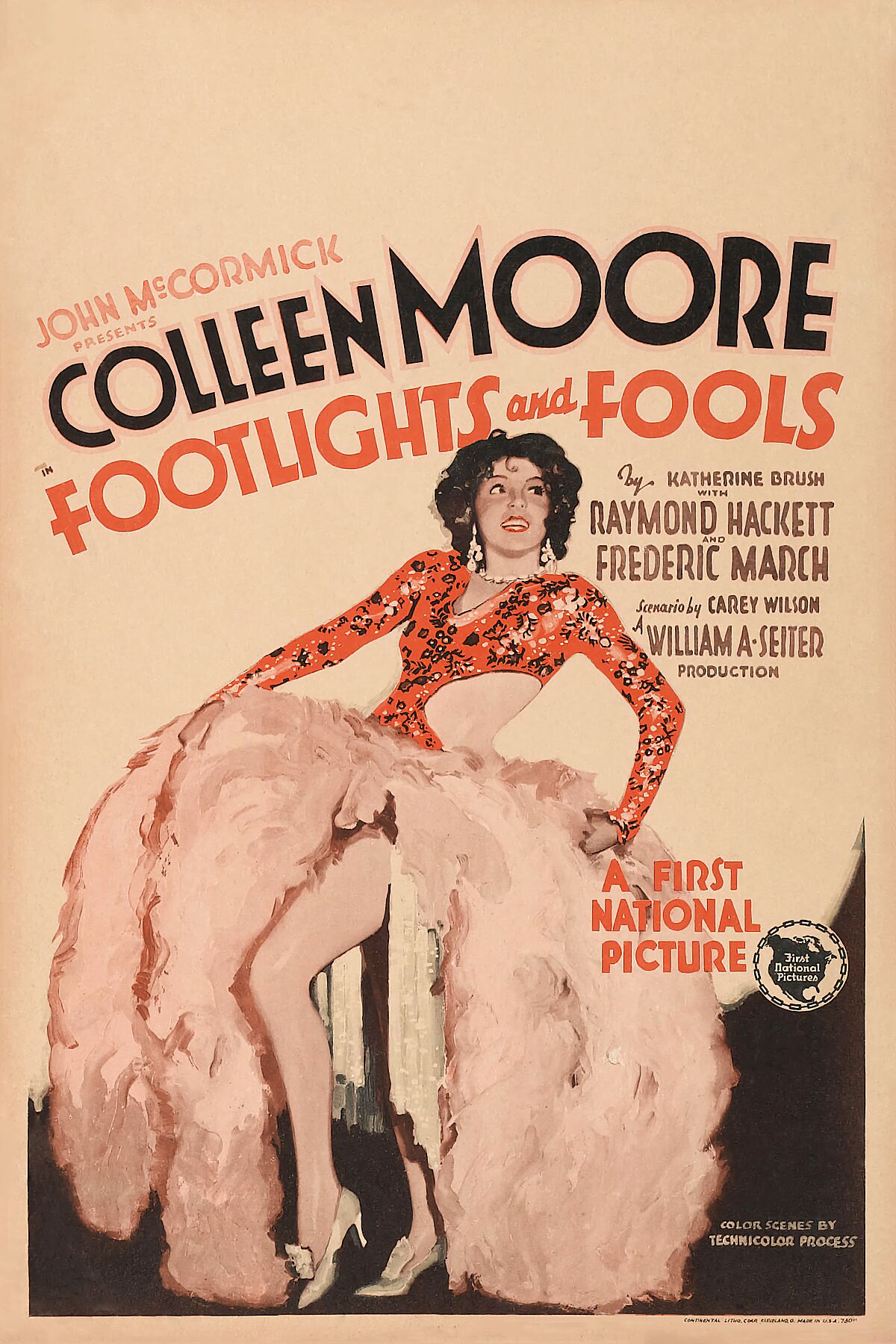 Poster for the American film Footlights and Fools (1929).