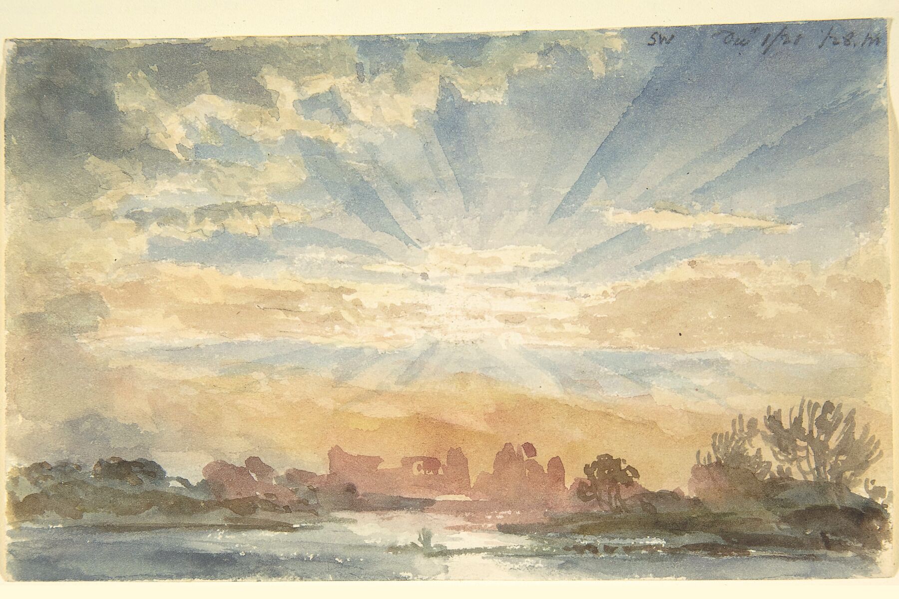Landscape with Rising Sun, December 1, 1828 at 8-30 a.m by Joseph Michael Gandy