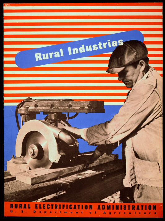 'Rural industries' Rural Electrification Poster by Lester Beall - 1930