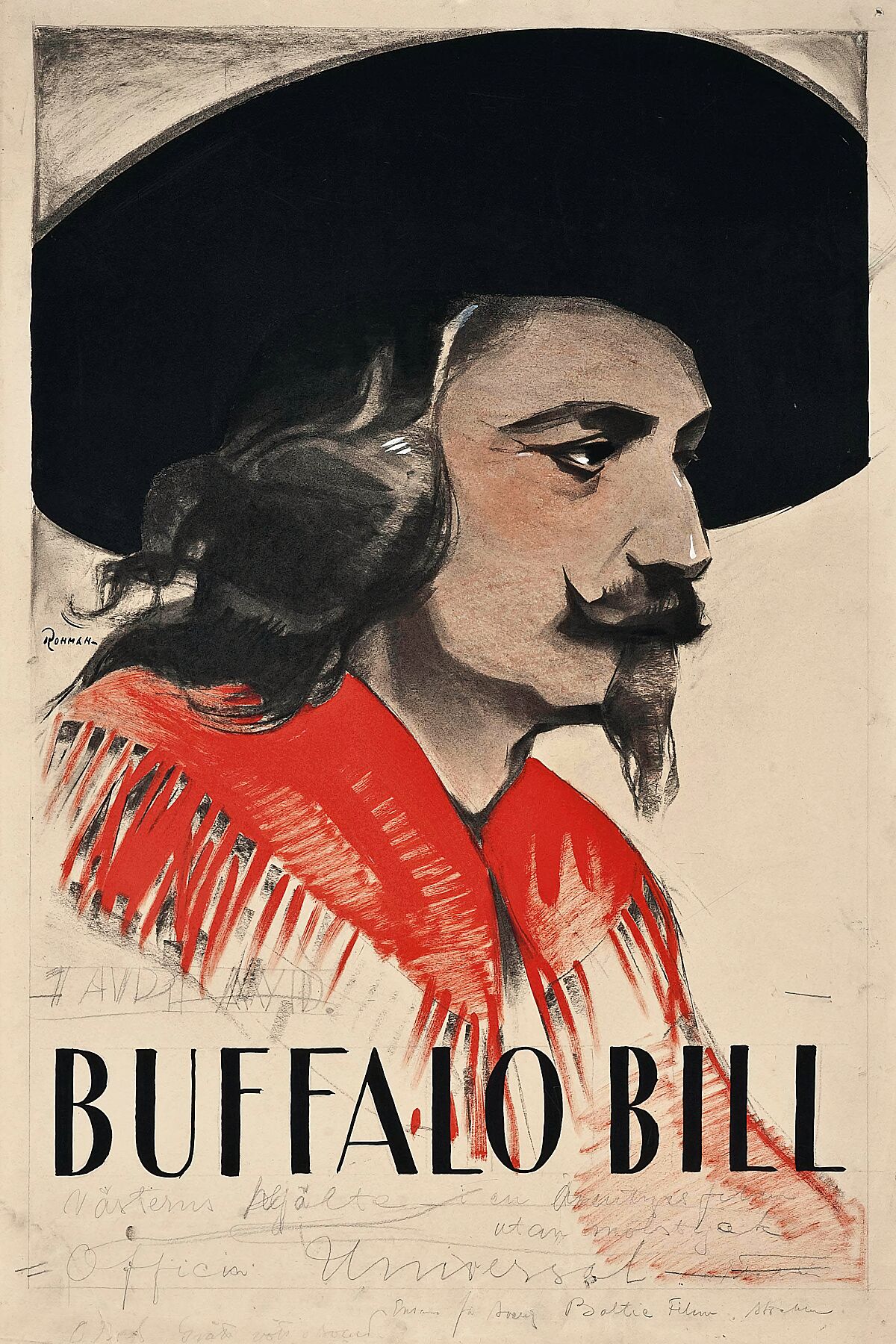 Eric Rohman original concept artwork  In The Days Of Buffalo Bill Vasterns Hjalte  1922, Universal, Swedish