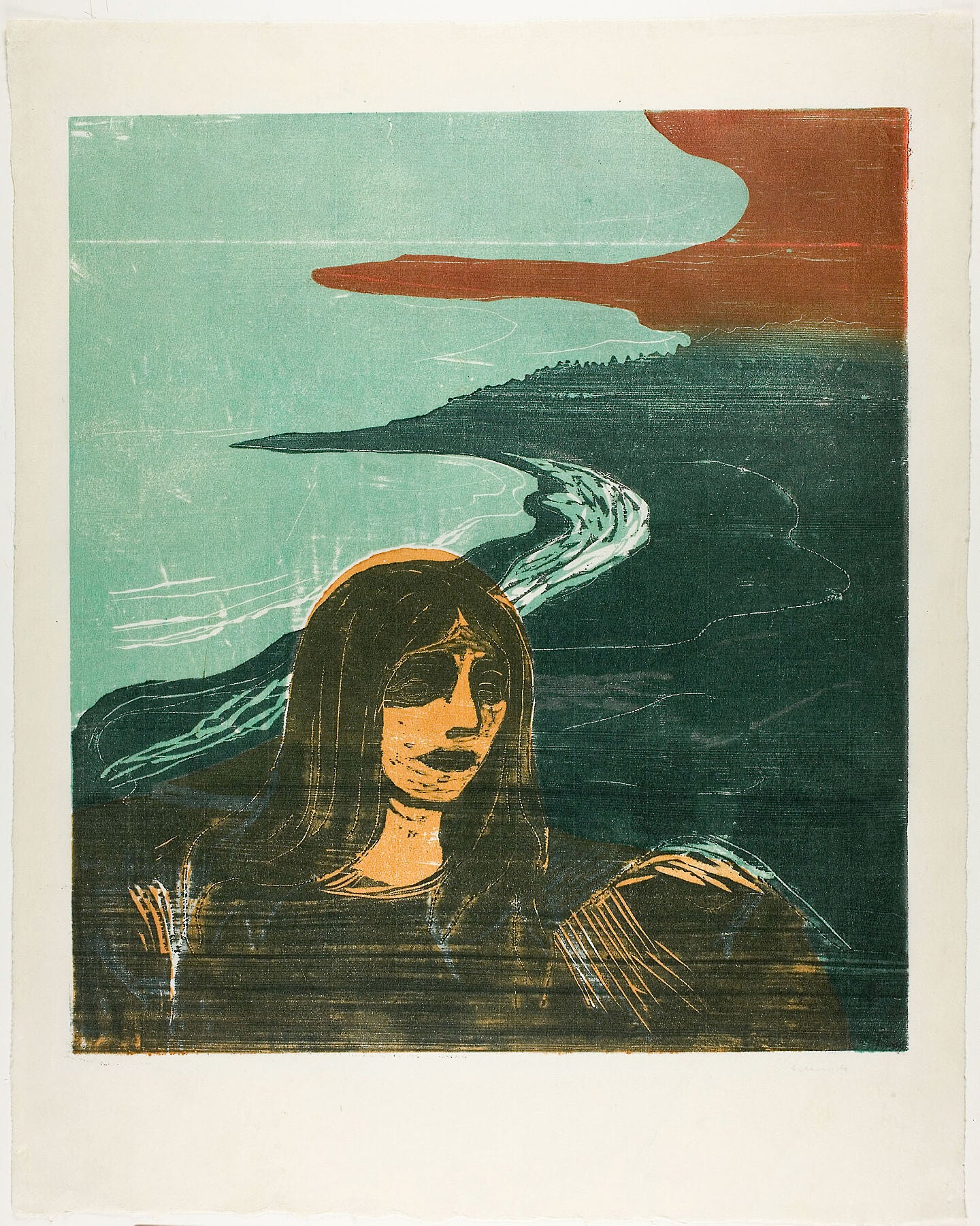 Woman’s Head against the Shore by Edvard Munch - 1899